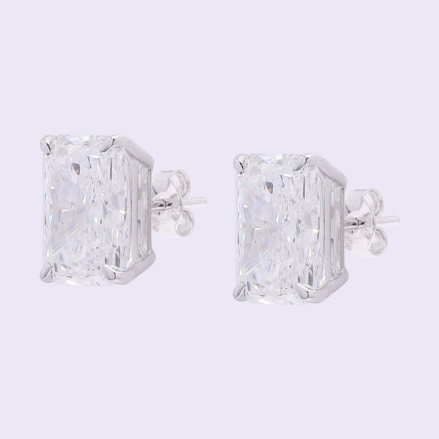 3.81 Carats Lab Grown Diamond 14K Gold Earrings