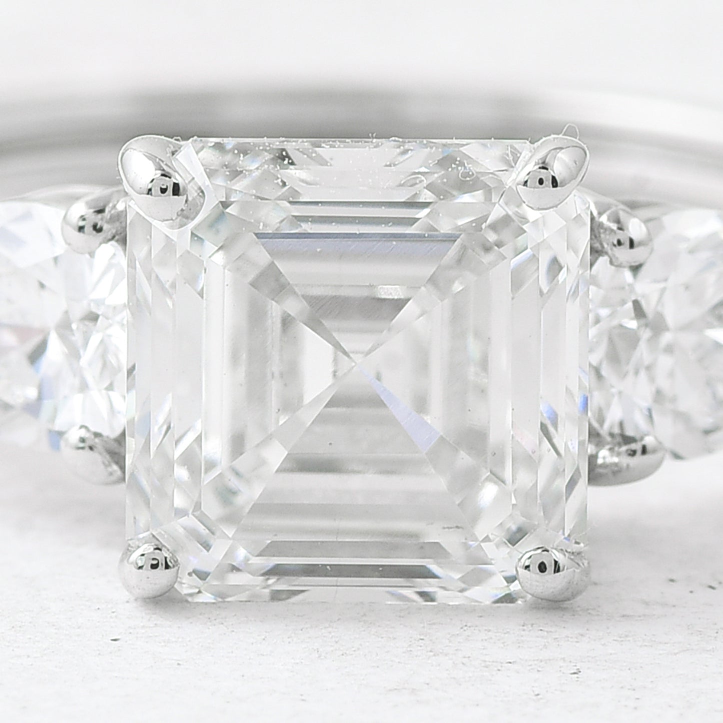 3.07 Ct Asscher Lab Grown Diamond 950 Platinum Ring