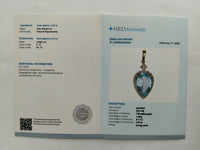 2.78 Ct Pear Mixed Cut Natural Aquamarine 14K Gold Pendant