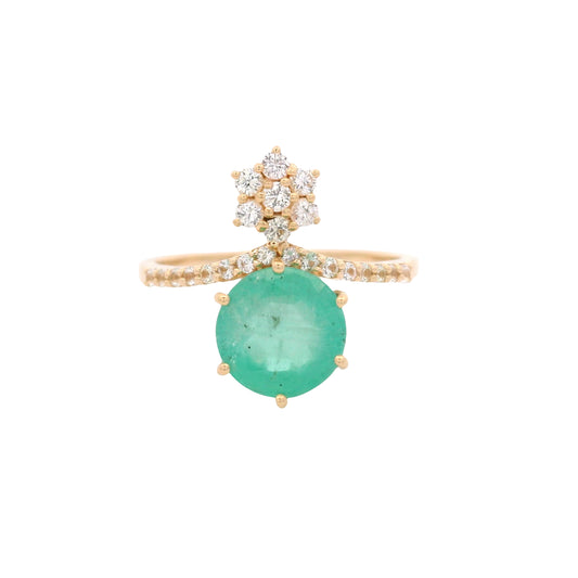 2.52 Ct Round Emerald 14K Gold Ring