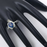 2.90 Ct Oval Mixed Cut Natural Sapphire 950 Platinum Ring