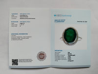 5.43 Ct Oval Mixed Cut Natural Emerald 14K Gold Ring