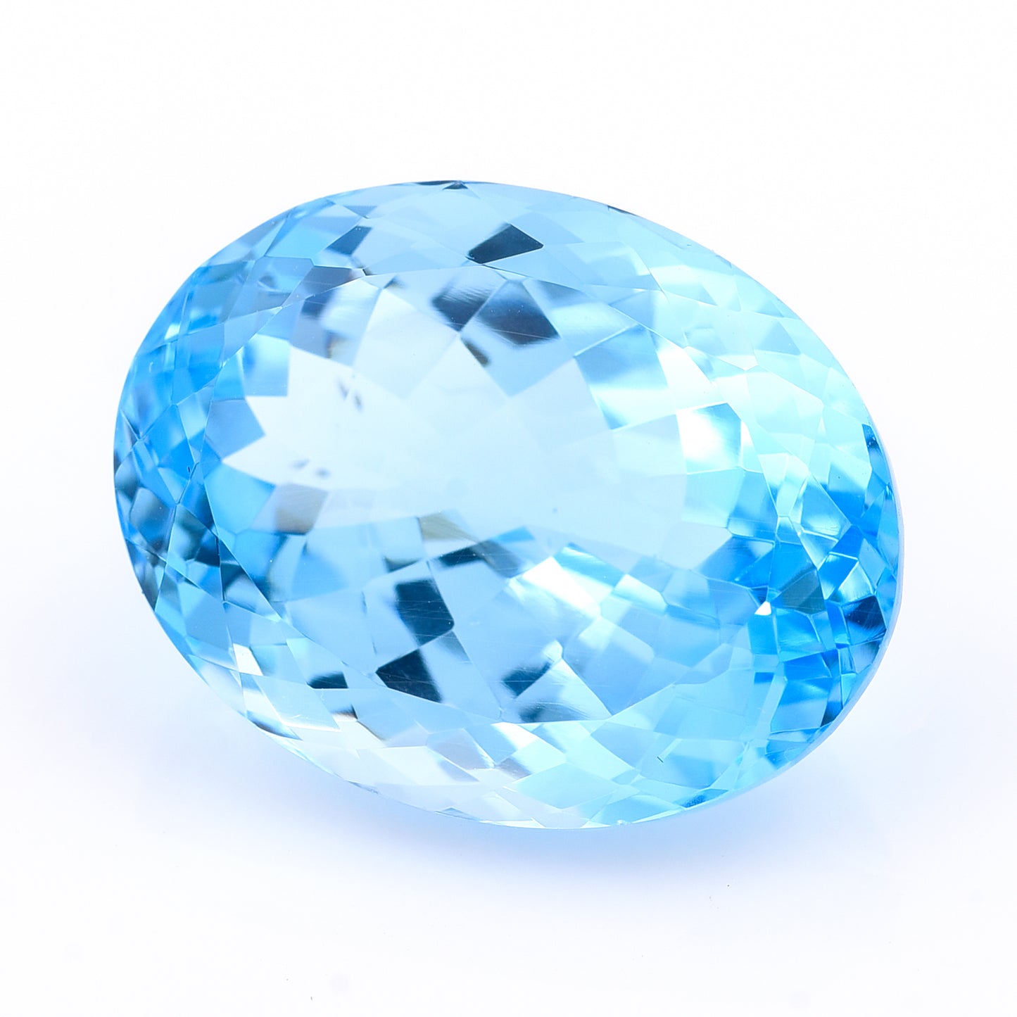 46.33 Natural Blue Topaz Oval Mixed Cut Gemstone