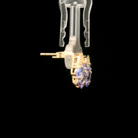 2.42 Ct Pear Tanzanite 14K Gold Earrings