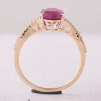 2.34 Ct Oval Ruby 9K Gold Ring