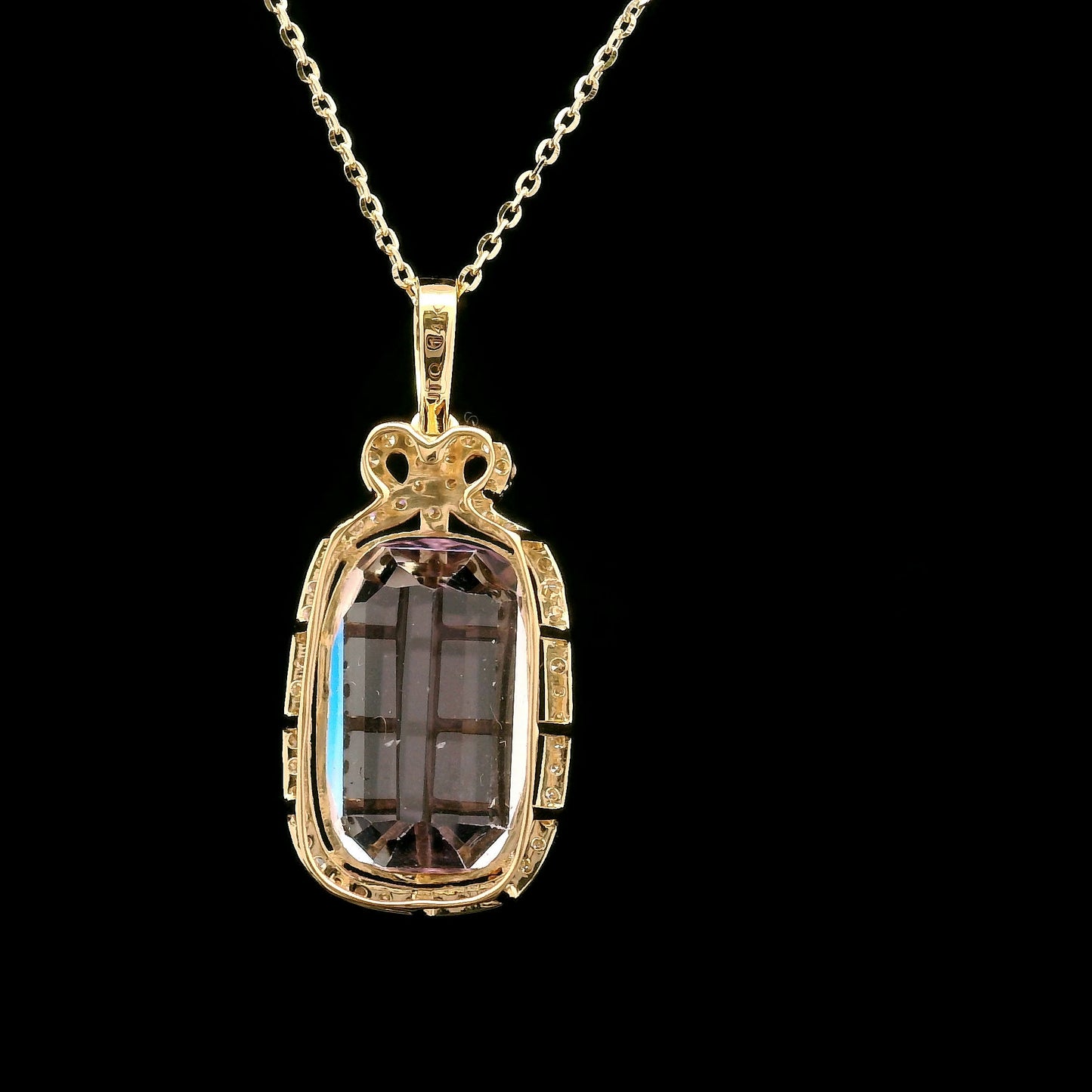 10.05 Ct Cushion Kunzite 14K Gold Pendant