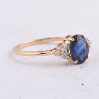 1.68 Ct Oval Natural Sapphire 14K Gold Ring