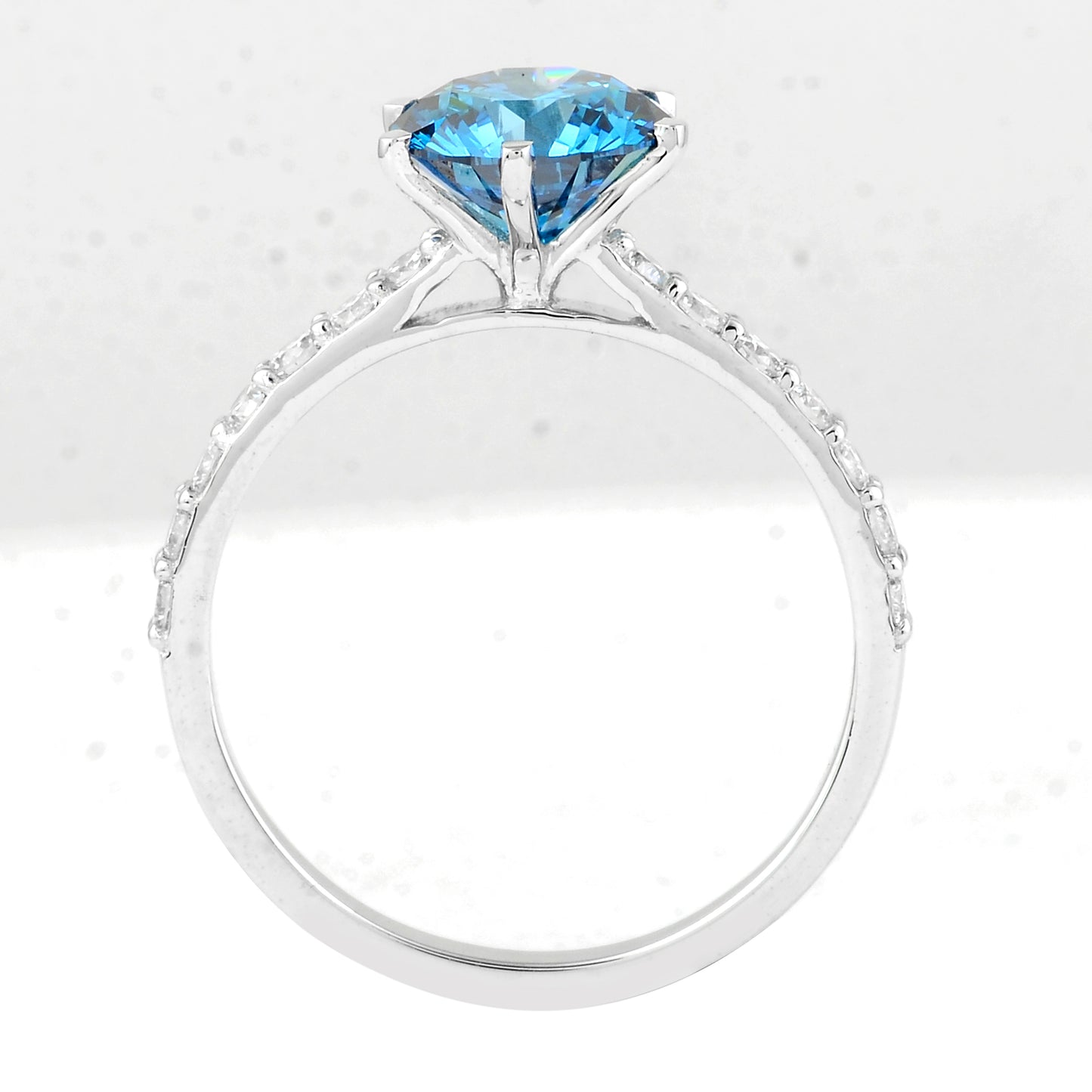 2.37 Carats Blue Lab Grown Diamond 14K Gold Ring