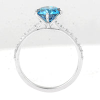 2.37 Carats Blue Lab Grown Diamond 14K Gold Ring