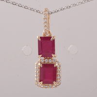 1.45 Ct Octagon Ruby 9K Gold Pendant