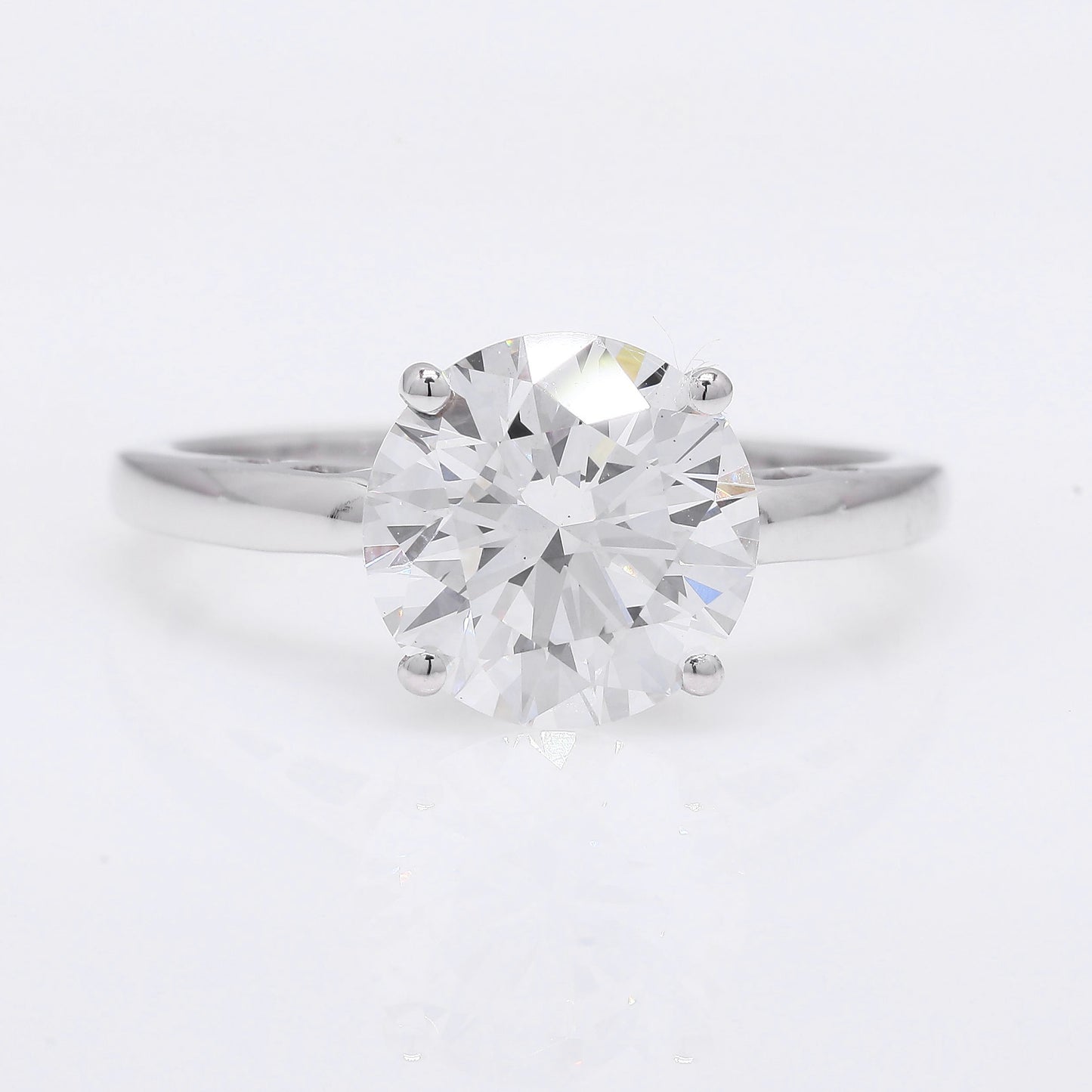2.93 Ct Round Brilliant Lab Grown Diamond 950 Platinum Ring