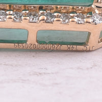 3.22 Ct Octagon Step Cut Natural Emerald 14K Gold Pendant