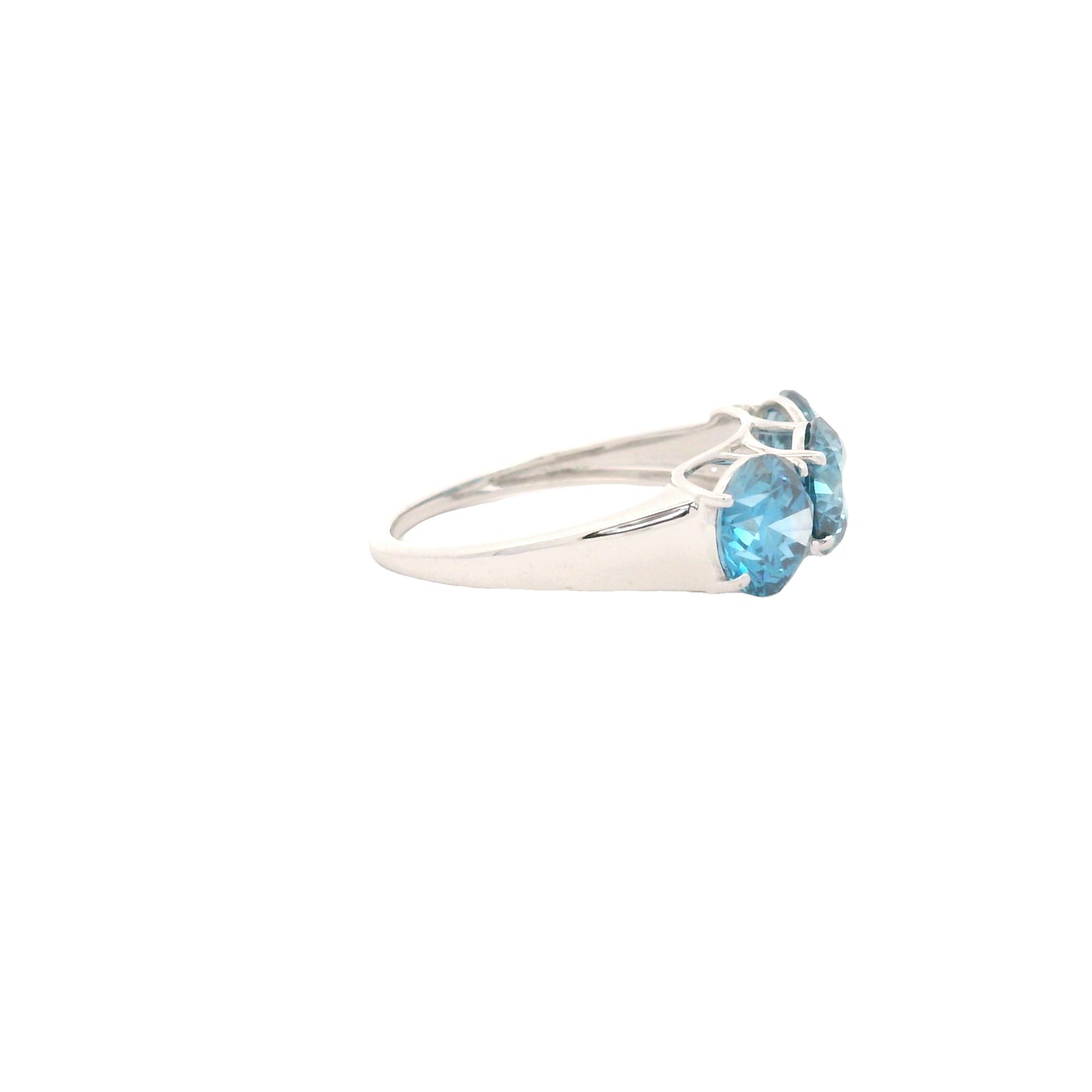 3.13 Carats Blue Lab Grown Diamond 14K Gold Ring