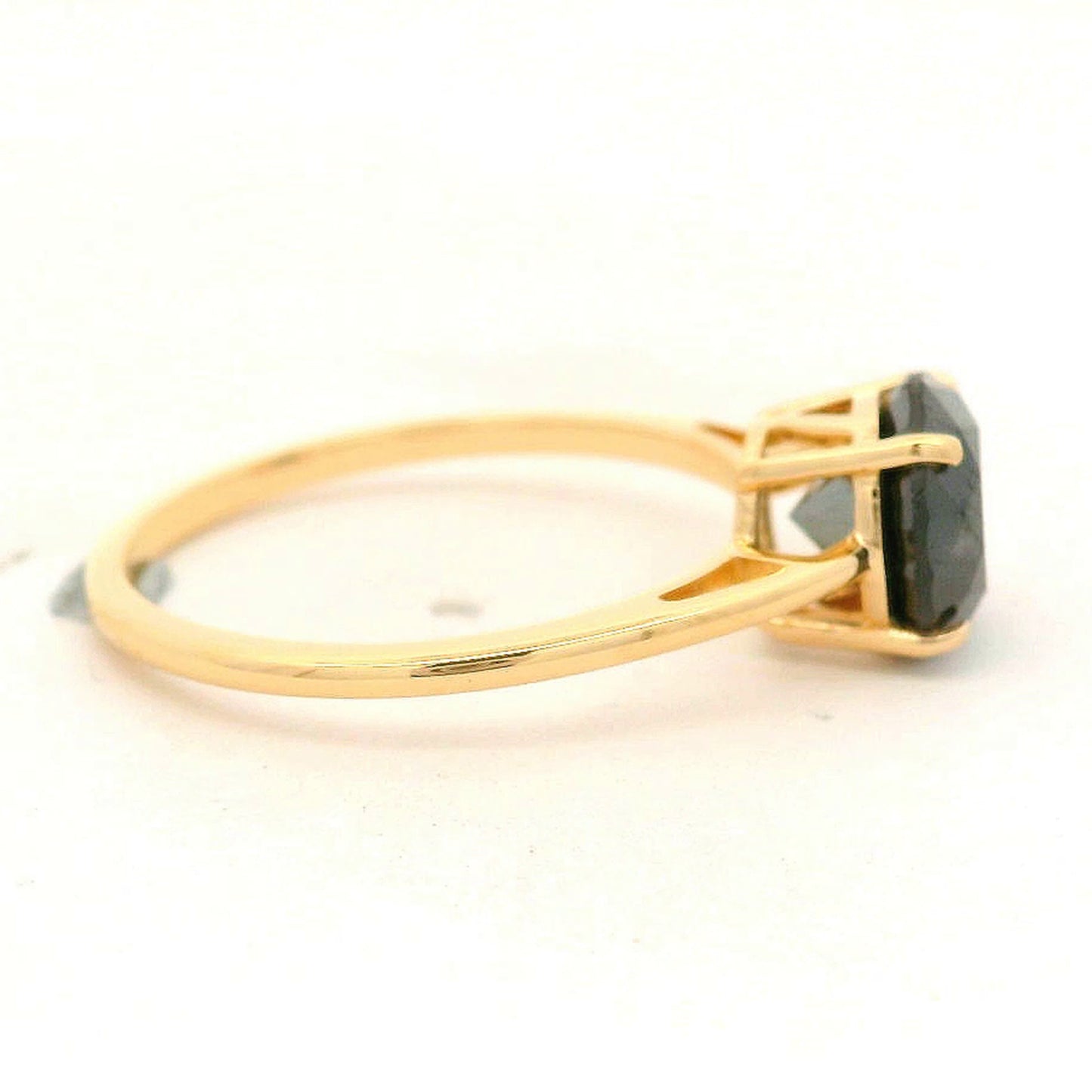 1.95 Ct Round Black Diamond 14K Gold Ring
