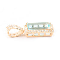 1.06 Ct Rectangle Step Cut Natural Emerald 14K Gold Pendant