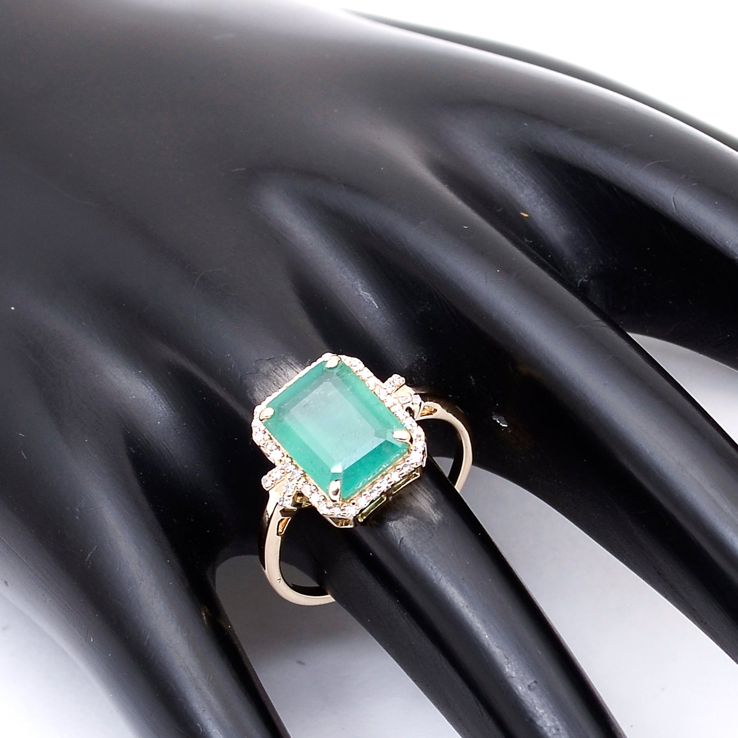 2.71 Ct Octagon Natural Emerald 14K Gold Ring