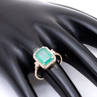 2.71 Ct Octagon Natural Emerald 14K Gold Ring
