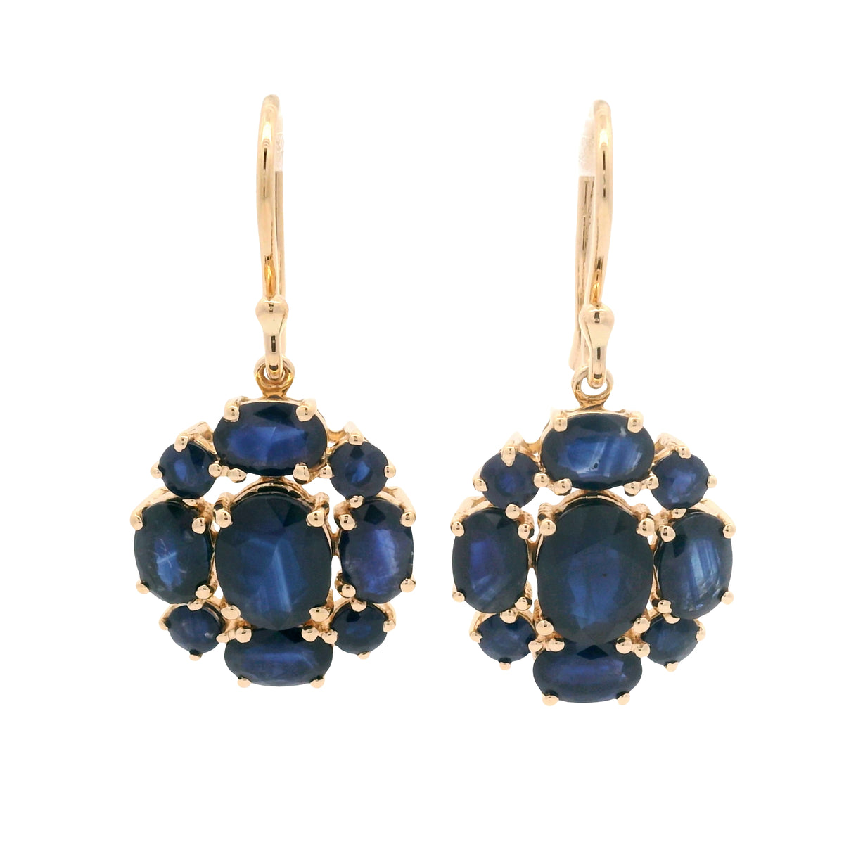 9.12 Ct Oval Sapphire 14K Gold Earrings