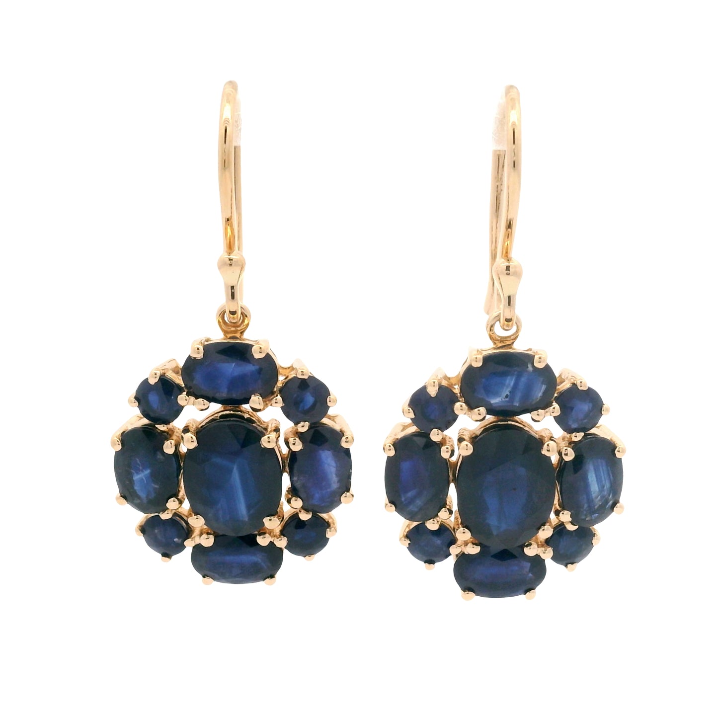 9.12 Ct Oval Sapphire 14K Gold Earrings