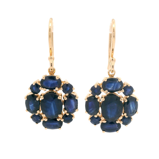 9.12 Ct Oval Sapphire 14K Gold Earrings