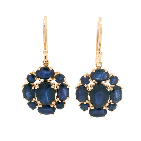9.12 Ct Oval Sapphire 14K Gold Earrings