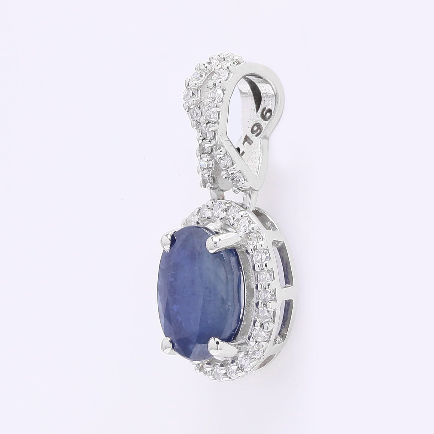 1.41 Ct Oval Mixed Cut Natural Sapphire 950 Platinum Pendant