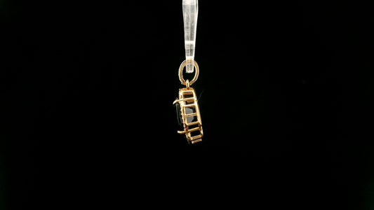 3.38 Ct Cushion Natural Sapphire 14K Gold Pendant