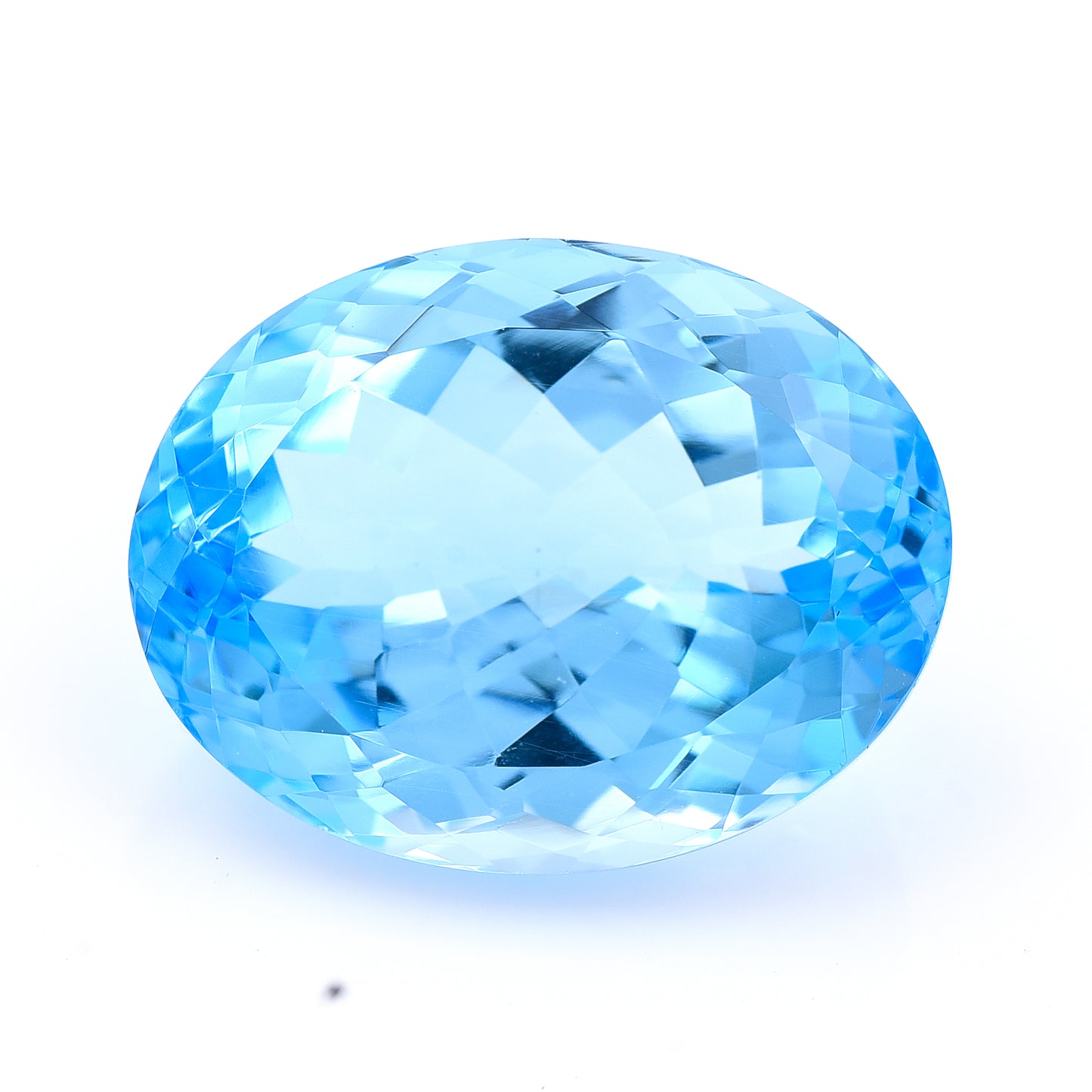 46.33 Natural Blue Topaz Oval Mixed Cut Gemstone