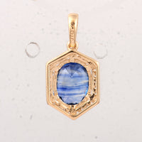2.10 Ct Oval Sapphire 9K Gold Pendant
