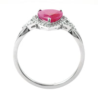 1.60 Ct Pear Mixed Cut Natural Ruby 950 Platinum Ring