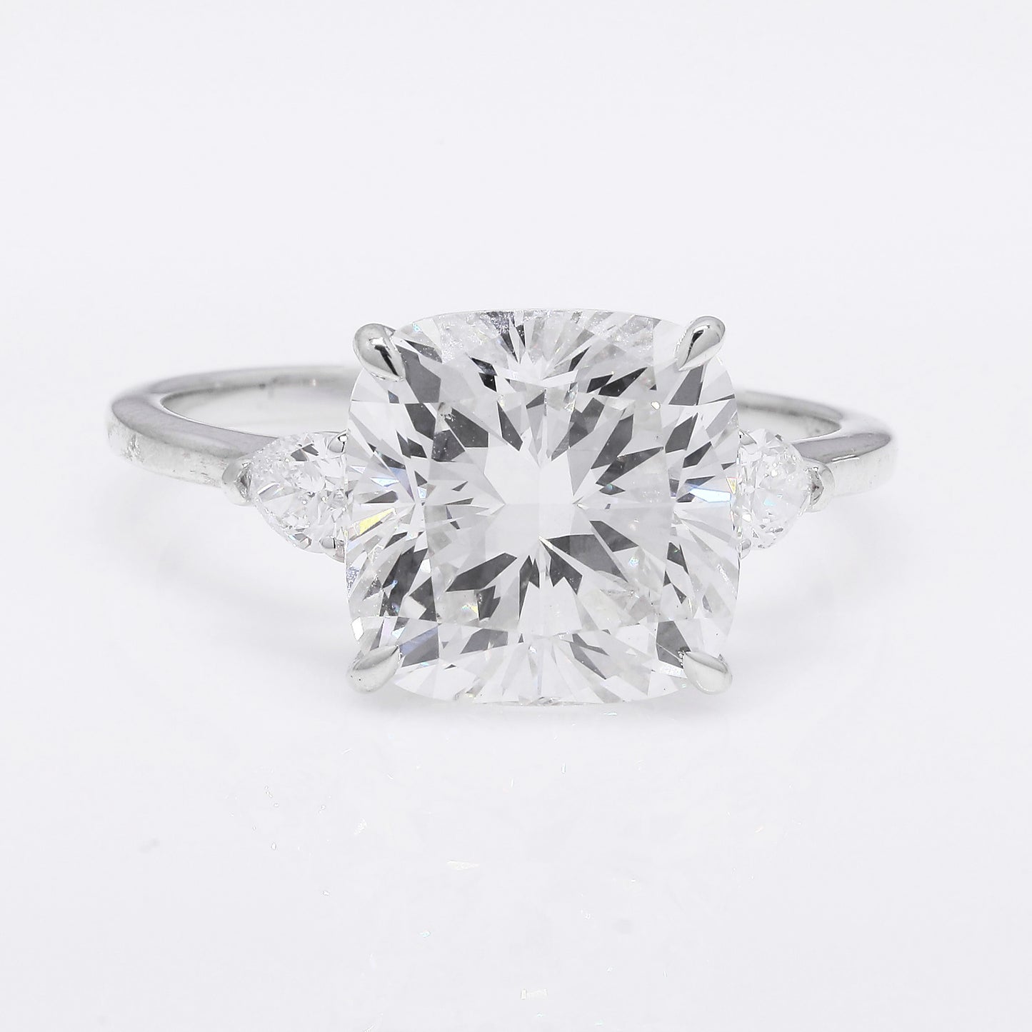 5.13 Ct Square Cushion Modified Brilliant Lab Grown Diamond 14K Gold Ring