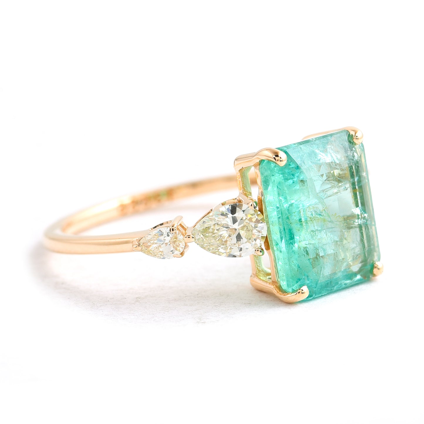 1.51 Ct Octagon Step Cut Natural Emerald 14K Gold Ring