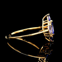 0.98 Ct Marquise Tanzanite 14K Gold Ring
