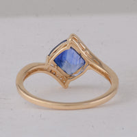 1.65 Ct Cushion Sapphire 9K Gold Ring