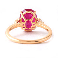 4.16 Ct Oval Ruby 18K Gold Ring