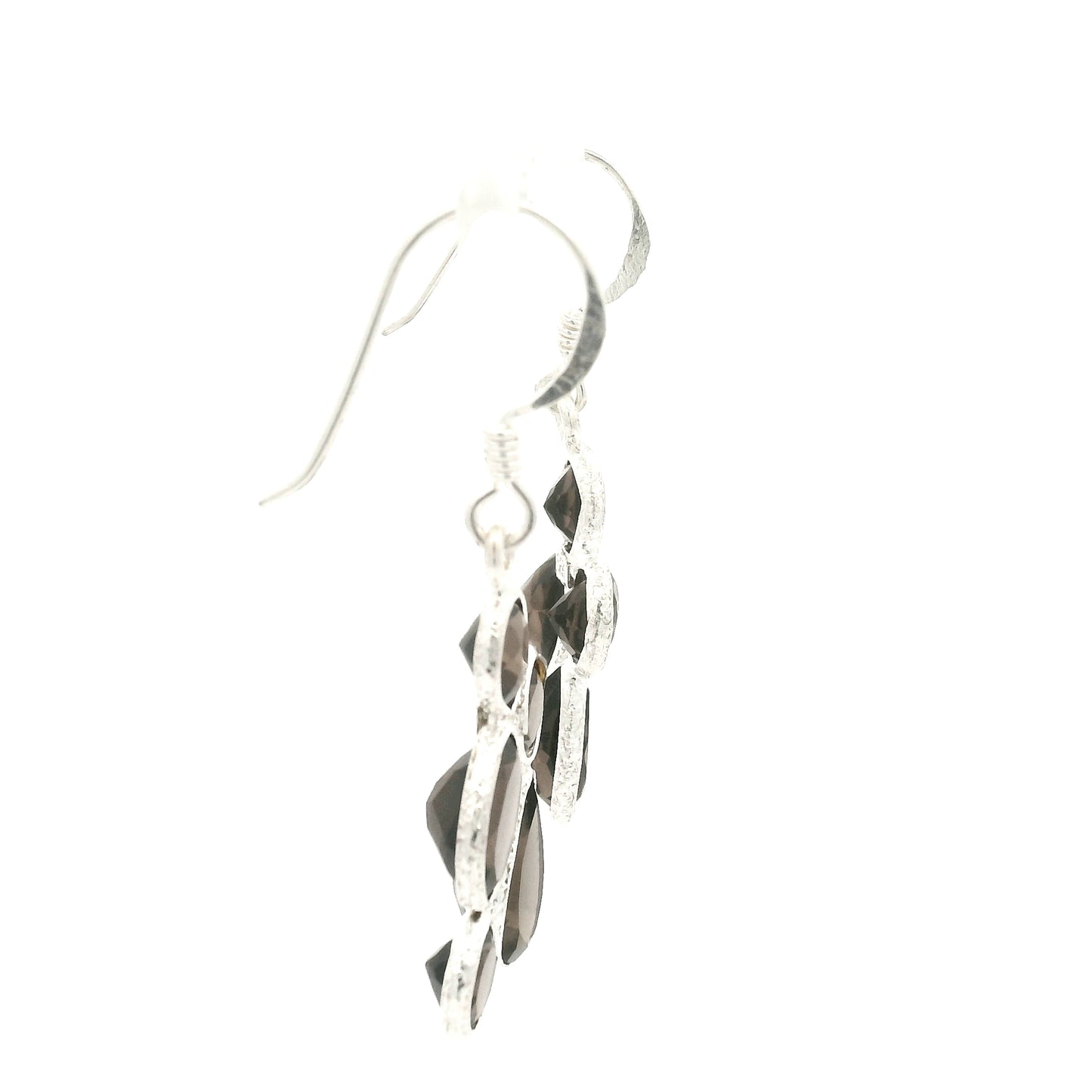 7.33 Ct Smoky Quartz 925 Sterling Silver Earrings