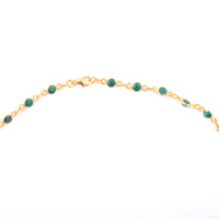 15.68 Ct Round Dyed Emerald 925 Sterling Silver Necklace