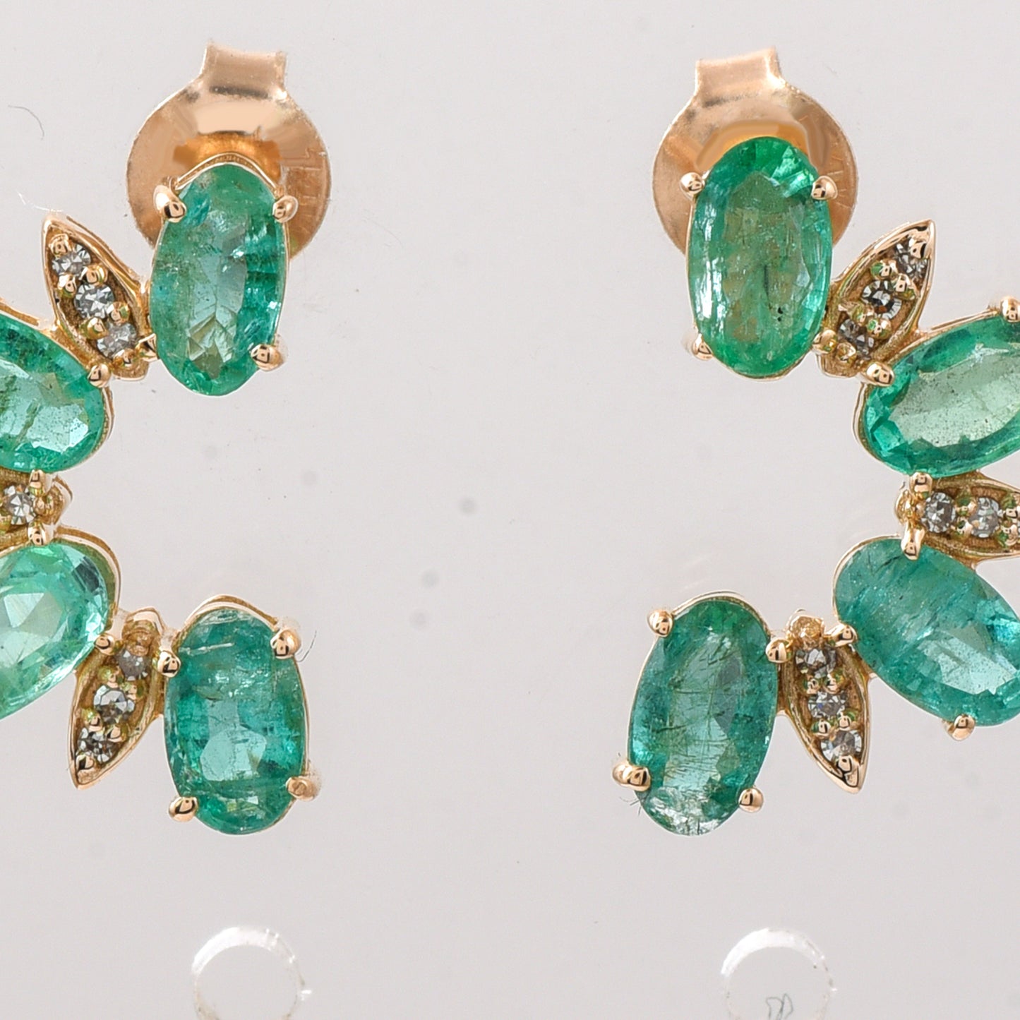 1.80 Ct Oval Emerald 14K Gold Earrings