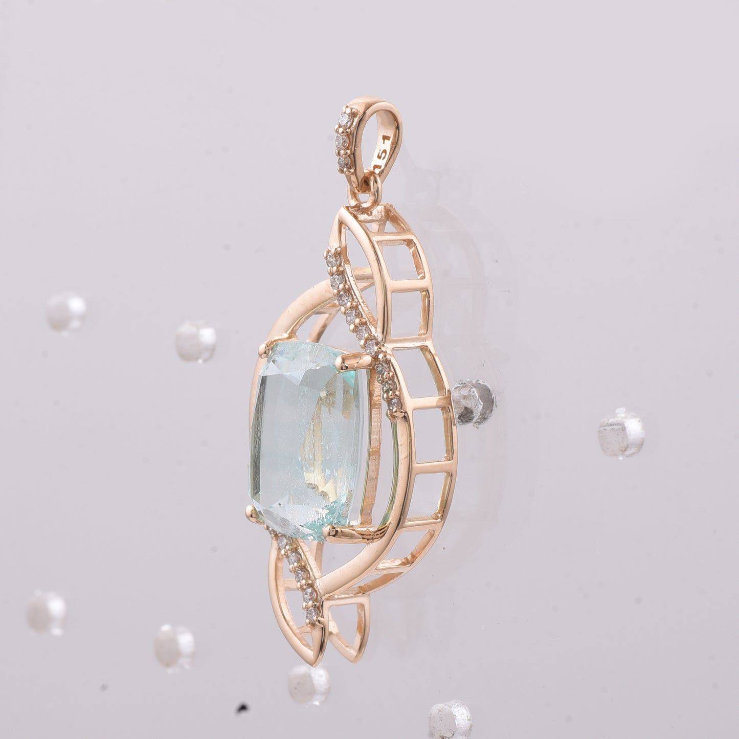 4.18 Ct Cushion Natural Emerald 14K Gold Pendant
