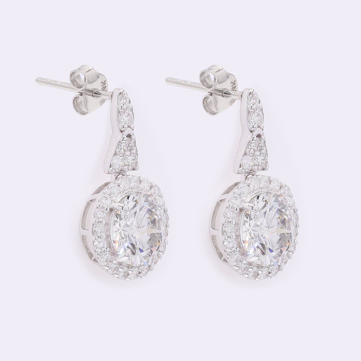 3.85 Carats Lab Grown Diamond 14K Gold Earrings