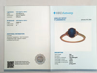 2.09 Ct Oval Mixed Cut Natural Sapphire 14K Gold Ring