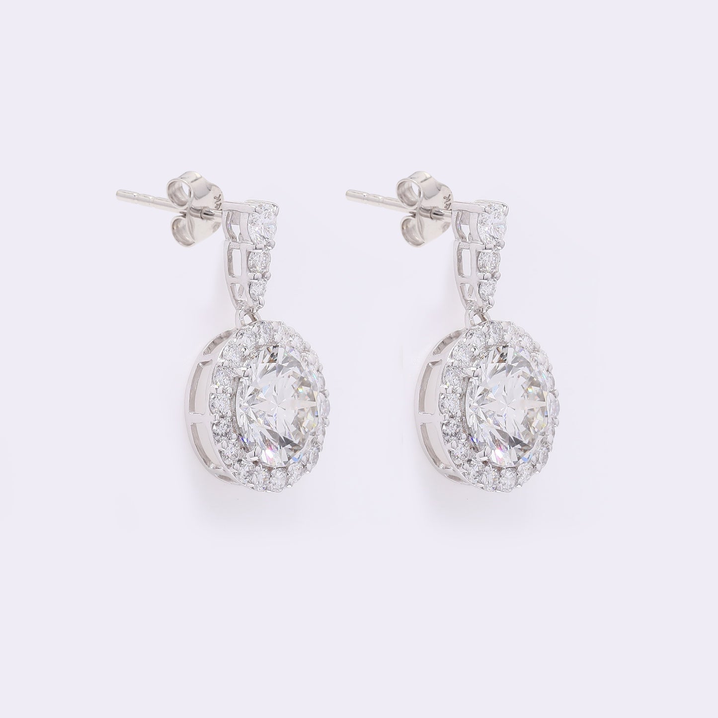 3.87 Carats Lab Grown Diamond 14K Gold Earrings
