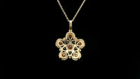 2.76 Ct Round Multi Sapphire 14K Gold Pendant