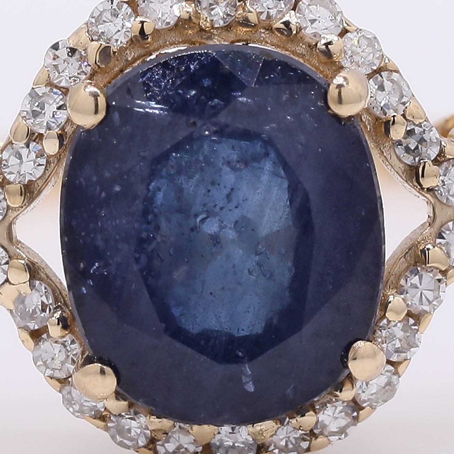 1.98 Ct Oval Mixed Cut Natural Sapphire 14K Gold Ring