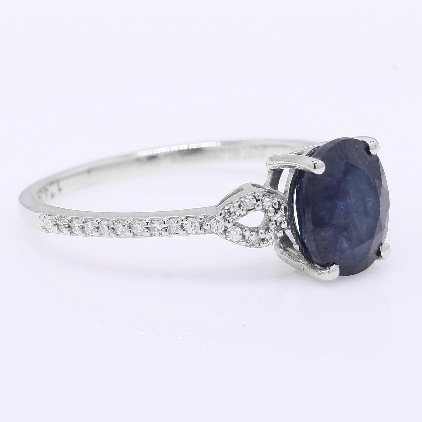 2.13 Ct Oval Cabochon Cut Natural Sapphire 950 Platinum Ring