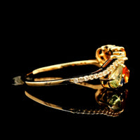 1.19 Ct Pear Multi Sapphire 14K Gold Ring
