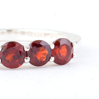 1.70 Ct Round Garnet, 925 Sterling Silver Ring