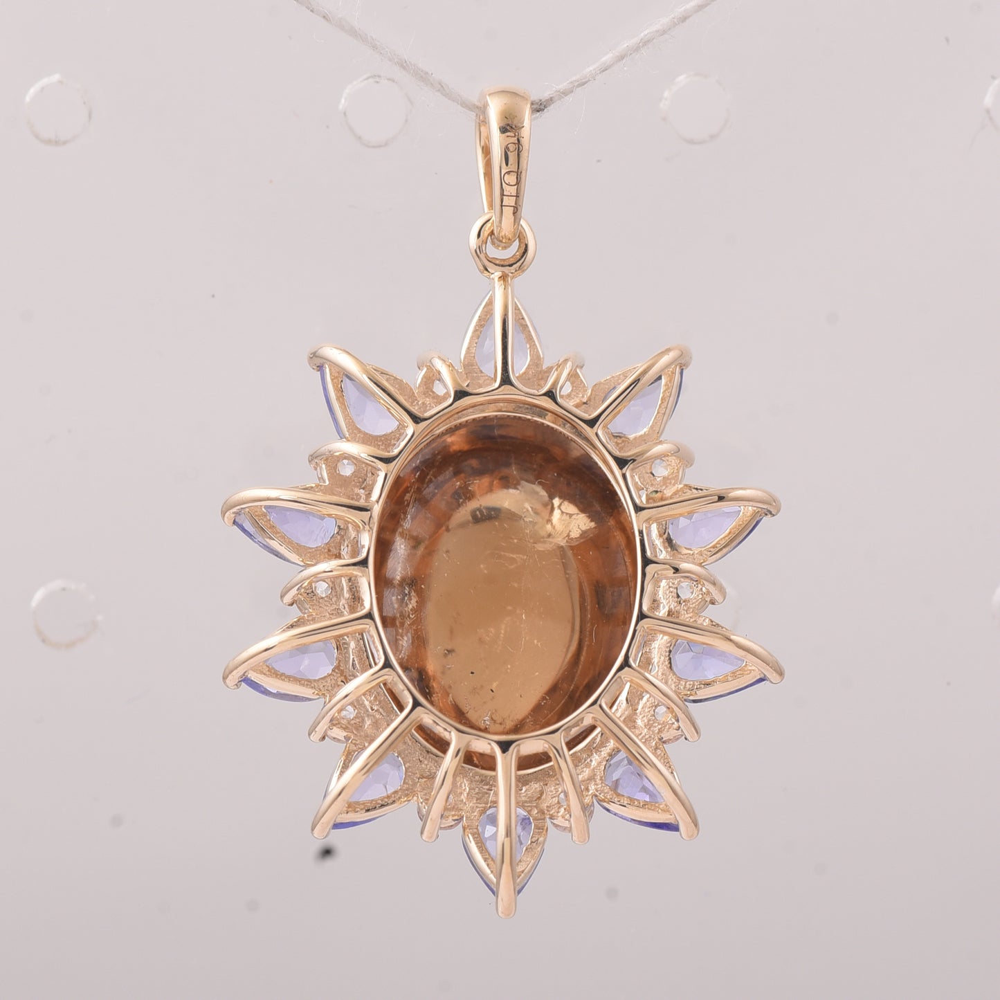 11.37 Ct Oval Tourmaline 9K Gold Pendant
