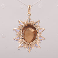 11.37 Ct Oval Tourmaline 9K Gold Pendant