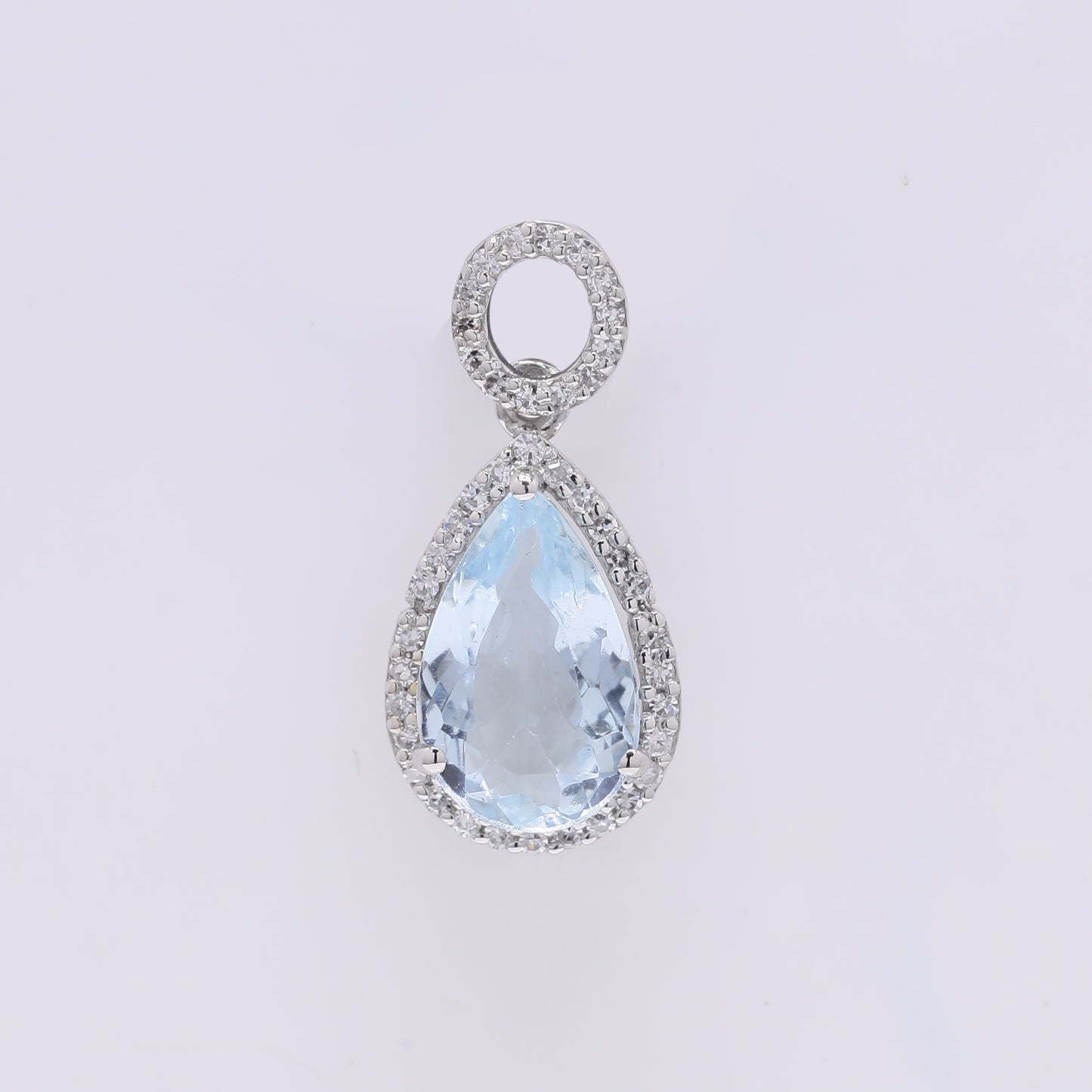 1.46 Ct Pear Mixed Cut Natural Aquamarine 950 Platinum Pendant